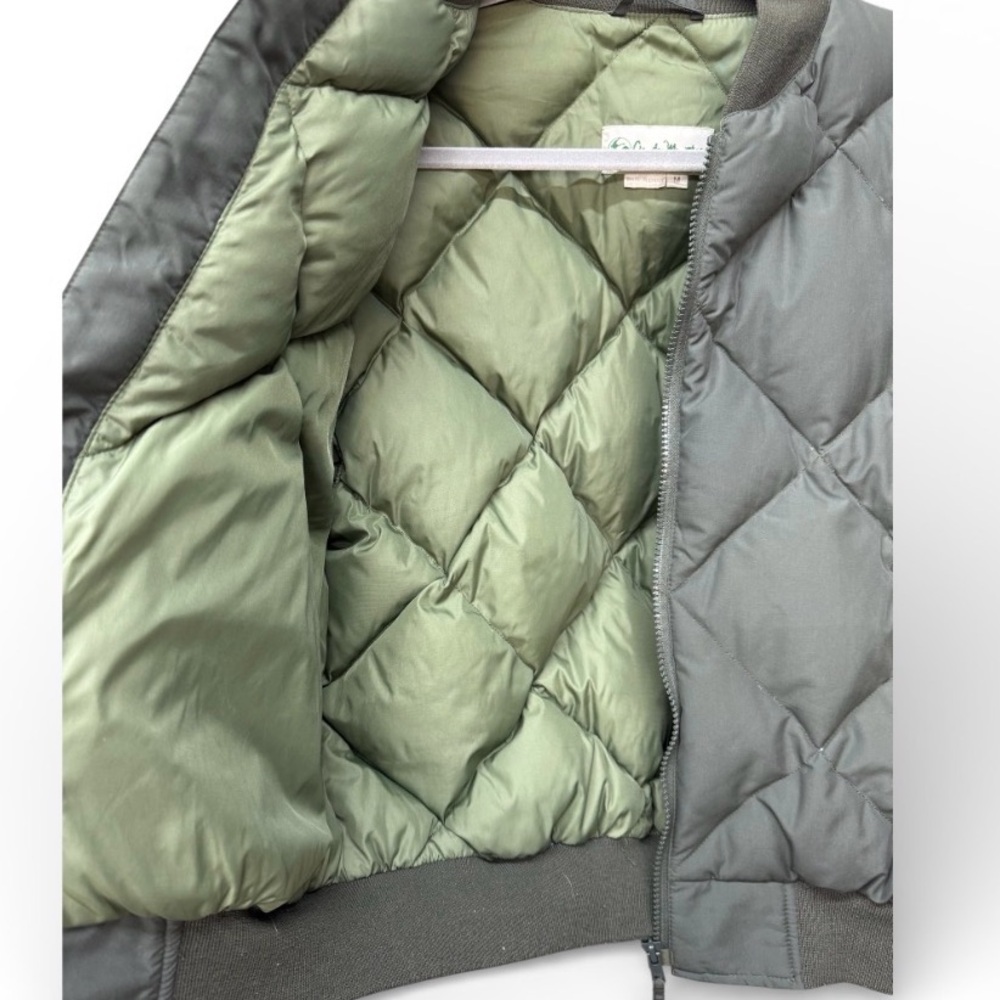 Vintage Gander Mountain Olive Down Quilted Bomber Jacket - Picture 5 of 9
